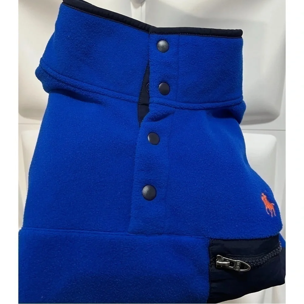POLO Ralph Lauren Mens Sz M Poly Fleece Knit Pullover Jacket Shirt